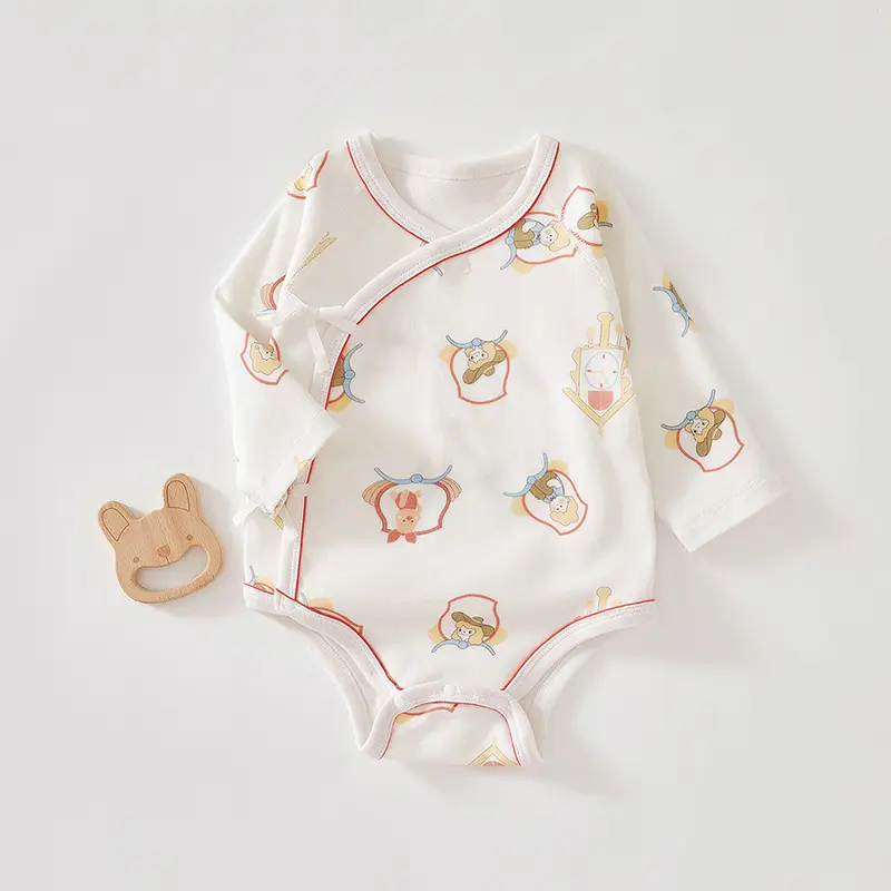 Baby Long Sleeve Onesie with Cute Bear Print - Image 4