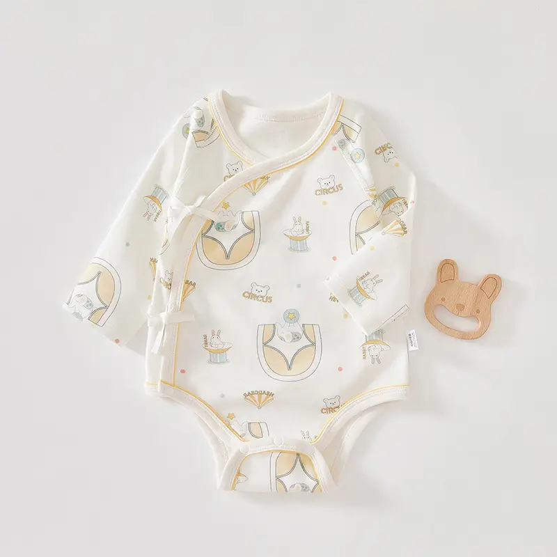 Baby Long Sleeve Onesie with Cute Bear Print - Image 5