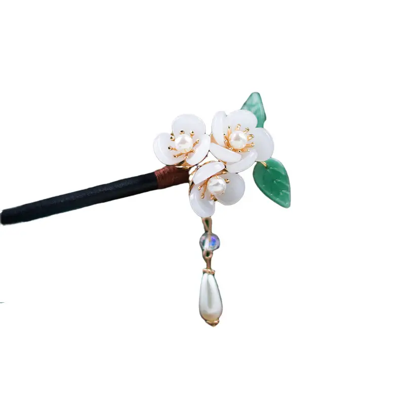 Glazed Flower Cheongsam Tassel Hairpin - Image 6