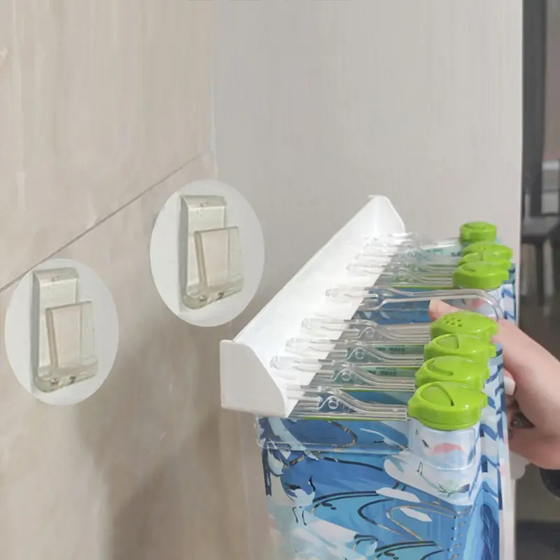 Wall-Mounted Kitchen Condiment Rack Green Non-Perforated - Image 5