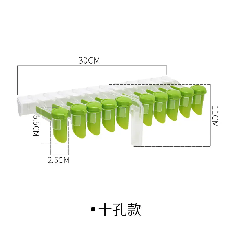 Wall-Mounted Kitchen Condiment Rack Green Non-Perforated - Image 2