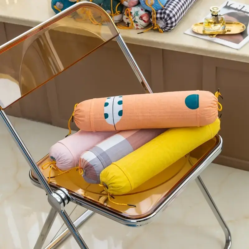 New Simple Candy Cervical Spine Pillow Millet Shell Neck Pillow Removable and Washable Home Travel Pillow Core Nantong Home Textile Wholesale