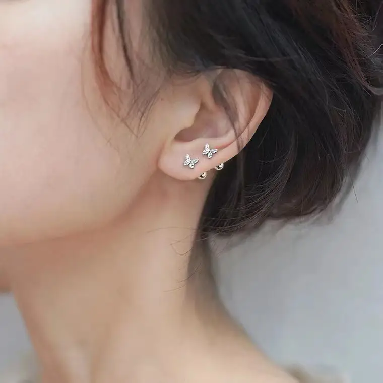 Sterling Silver Butterfly Earrings for Women - Image 3
