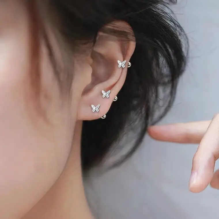 Sterling Silver Butterfly Earrings for Women - Image 4