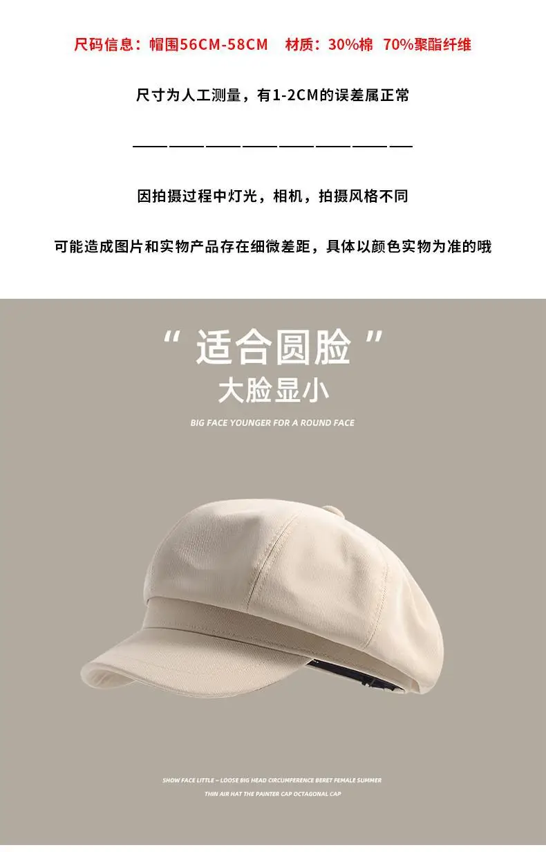 Japanese Style Retro Octagonal Cap Women's Beret — feature 5