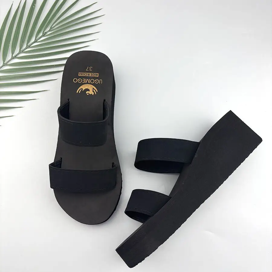 Women's Navy Wedge Sandals Summer Beach Wear — feature 10