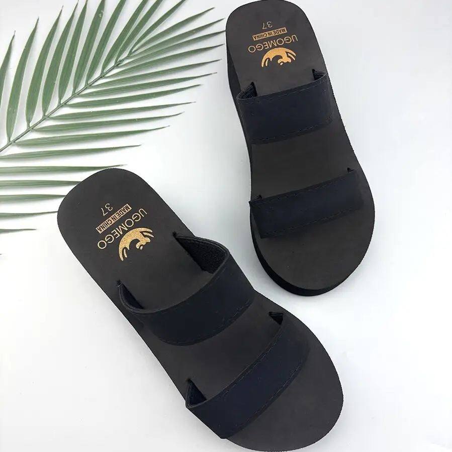 Women's Navy Wedge Sandals Summer Beach Wear — feature 11