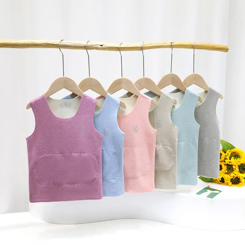 Children's Pink Sleeveless Thermal Vest Belly Protector - Image 8
