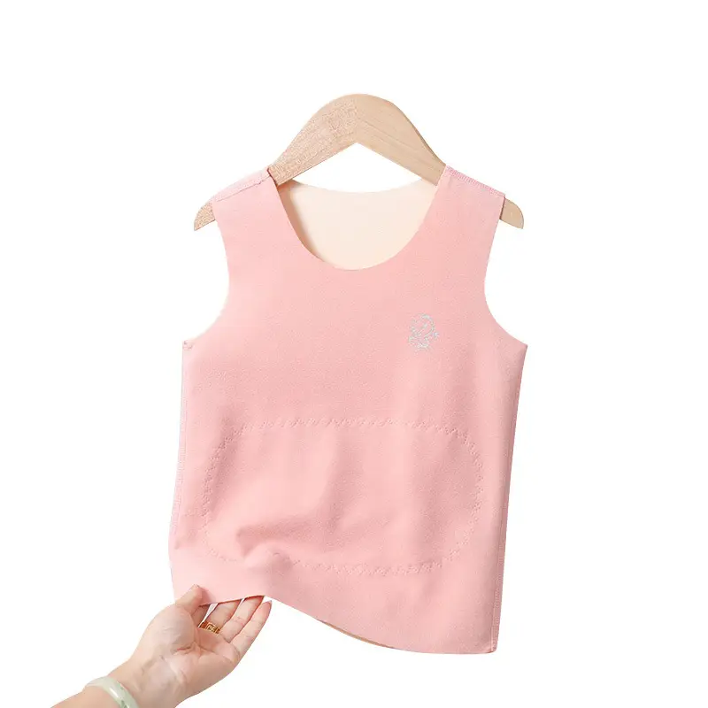 Children's Pink Sleeveless Thermal Vest Belly Protector - Image 11