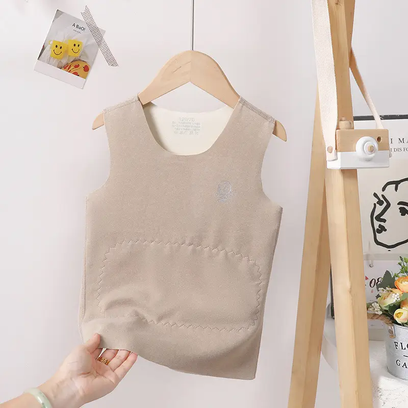 Children's Pink Sleeveless Thermal Vest Belly Protector - Image 4