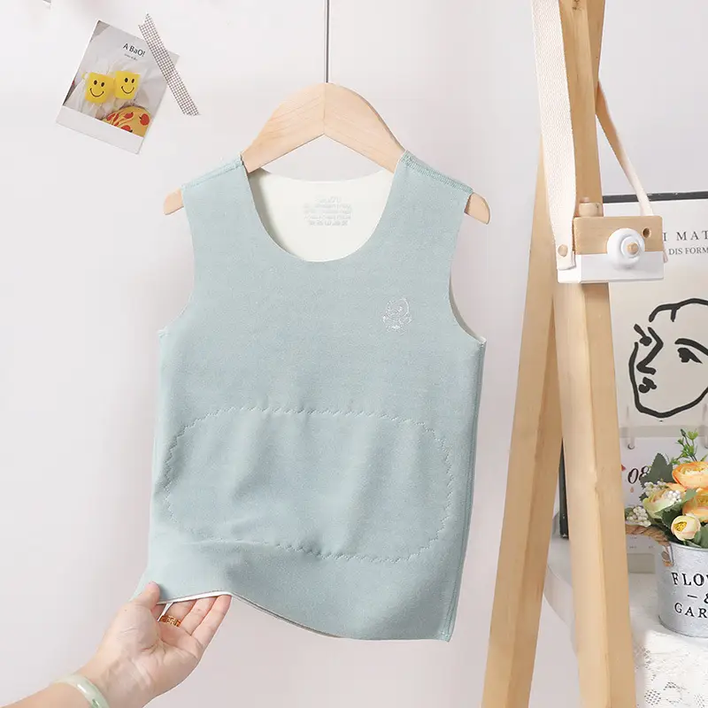 Children's Pink Sleeveless Thermal Vest Belly Protector - Image 5