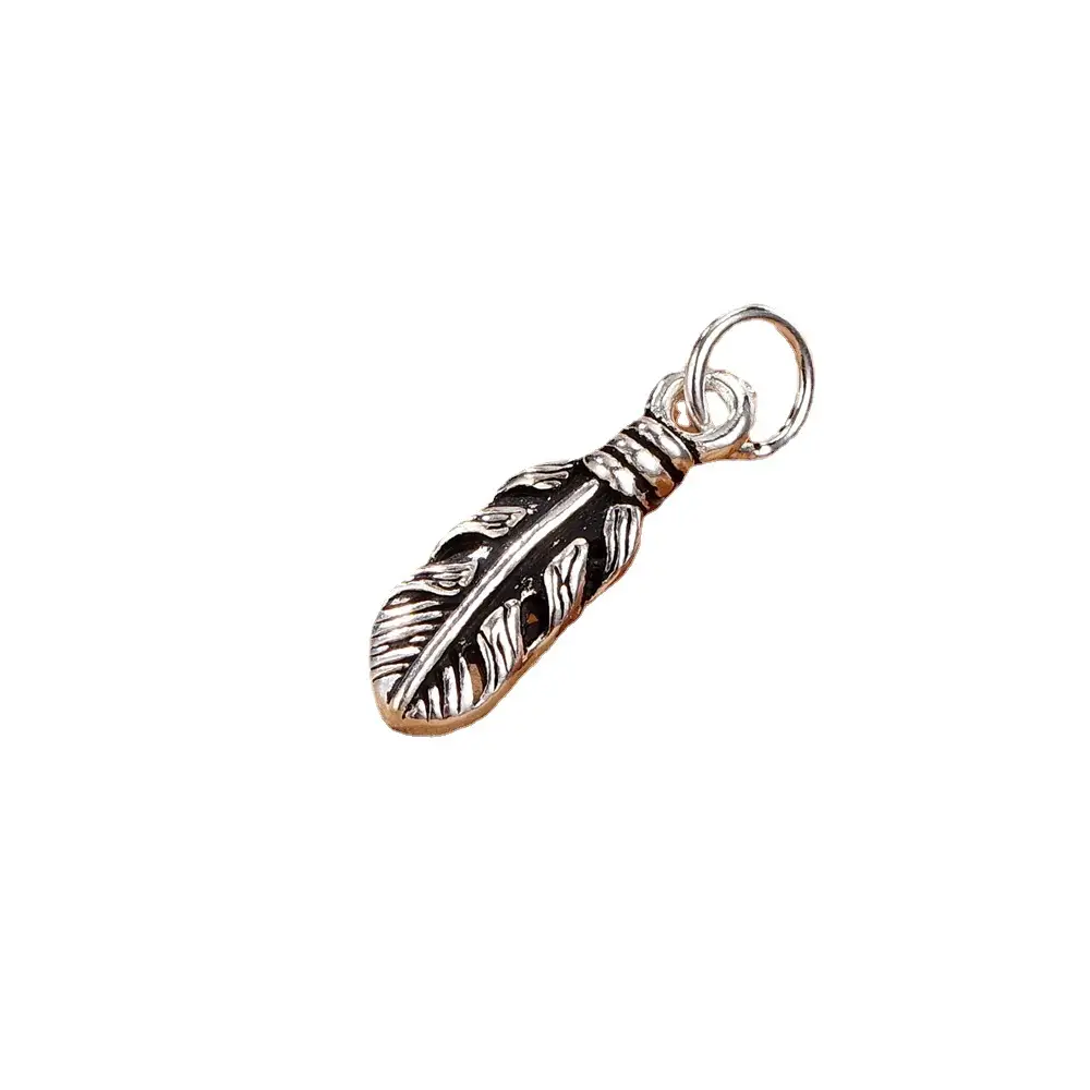 S925 Sterling Silver Feather Pendant with Leaf Design - Image 7