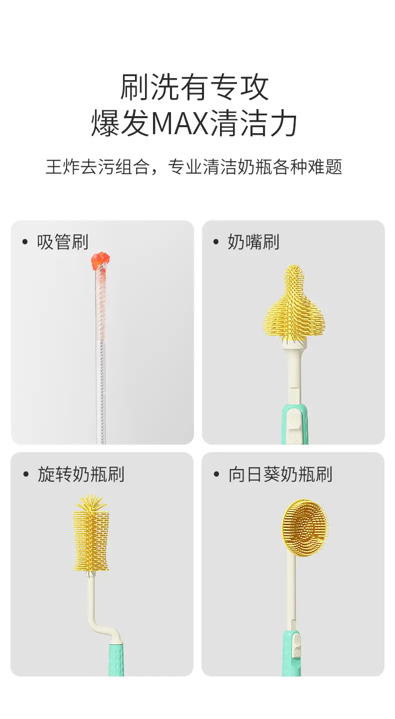360 Degree Rotating Silicone Bottle Brush for Feeding & Cleaning — feature 3