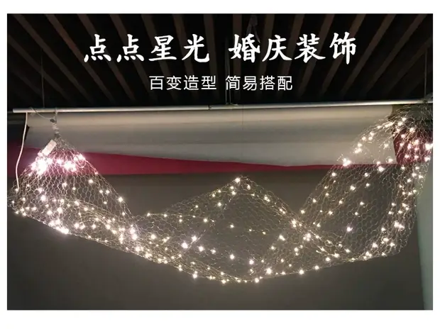 Wedding Starry Sky Mesh Ceiling Decor LED String — feature 4