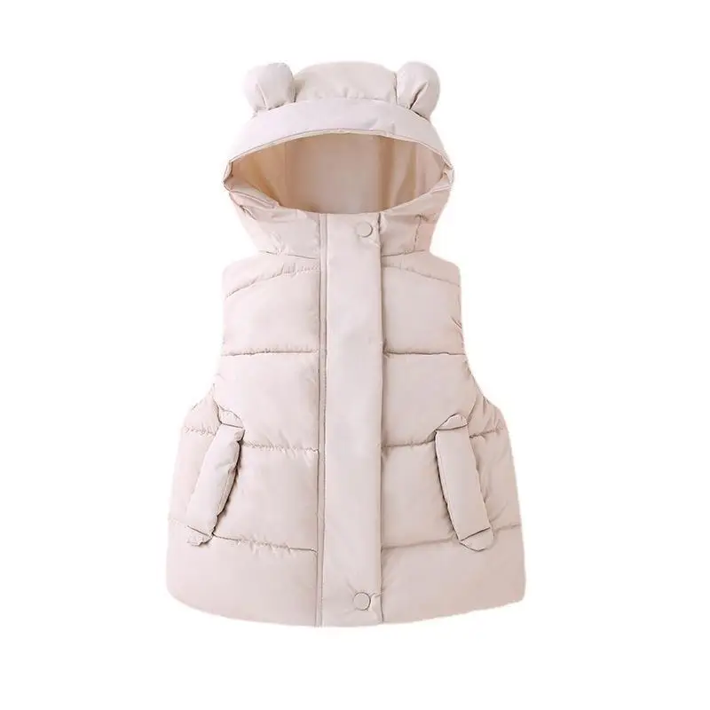 Children's Hooded Cartoon Vest Black Puffer - Image 11