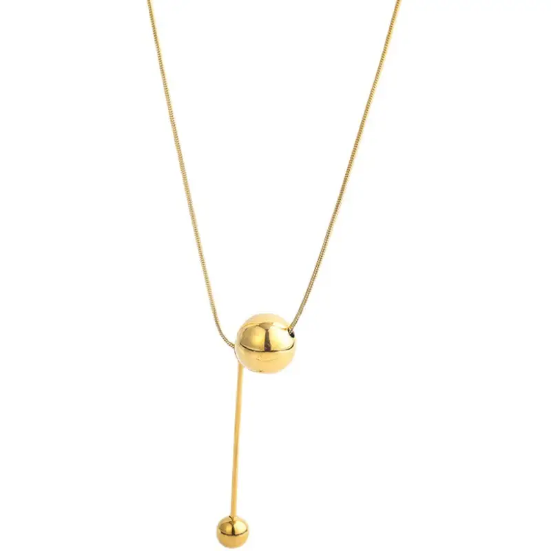 Golden Ball Titanium Necklace for Women - Image 7