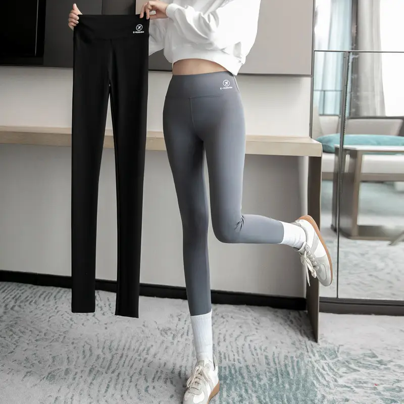 Black Shark Skin High Waist Skinny Leggings Women - Image 13