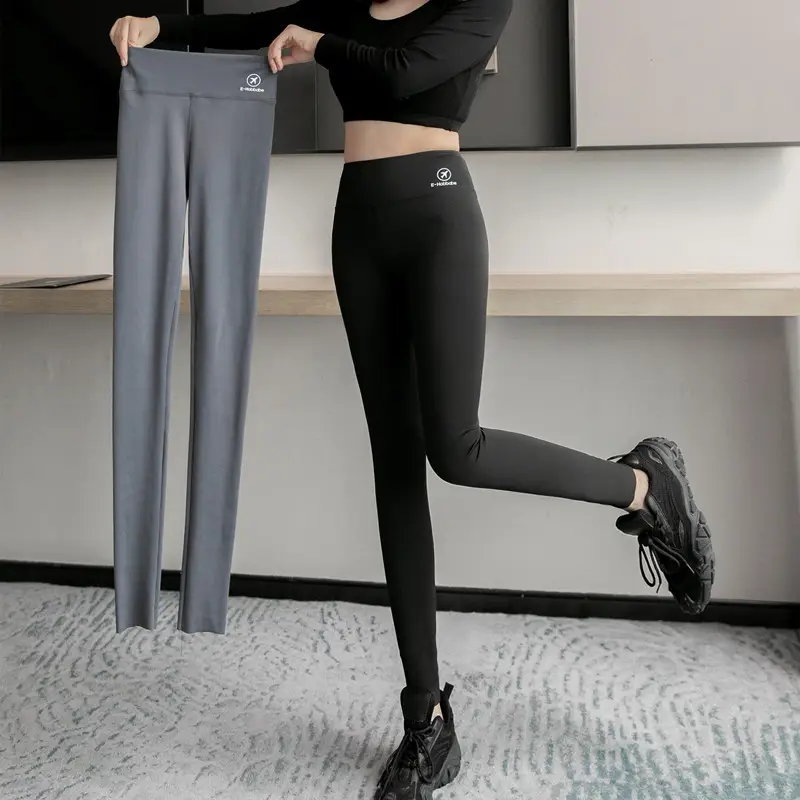 Black Shark Skin High Waist Skinny Leggings Women - Image 14