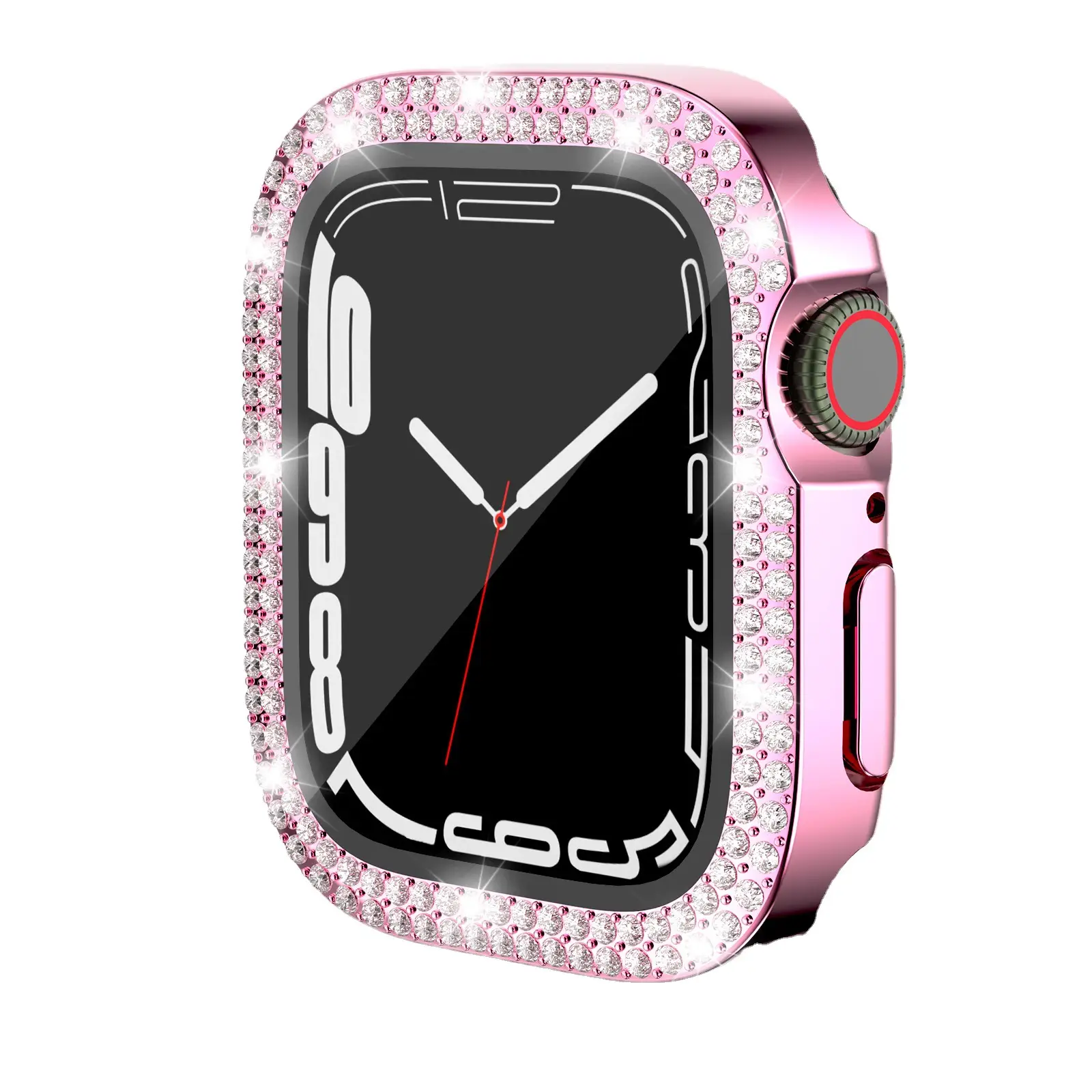 Apple Watch Case with Double Row Diamond & Electroplated Silver - Image 15