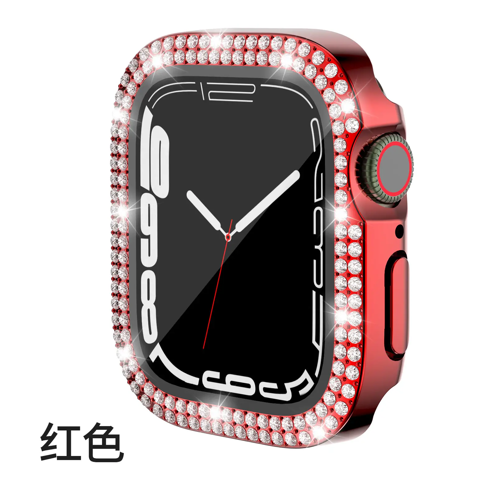 Apple Watch Case with Double Row Diamond & Electroplated Silver - Image 7