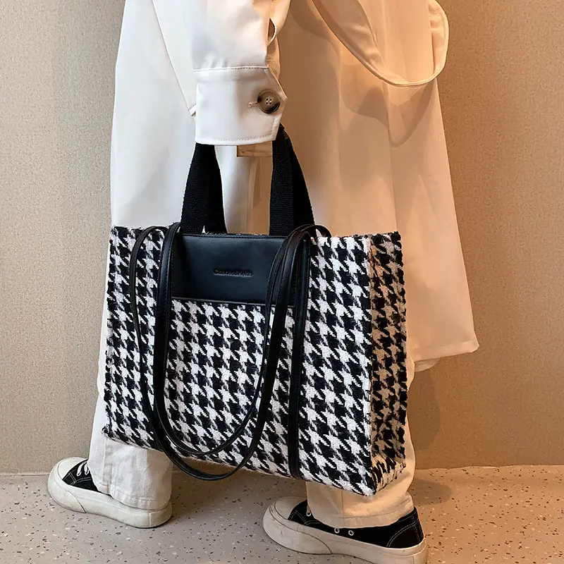 Houndstooth Fabric Shoulder Bag for Women 2025 - Image 6