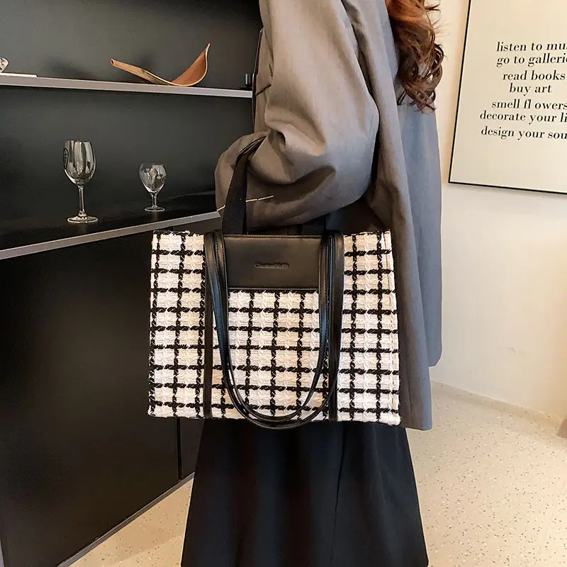 Houndstooth Fabric Shoulder Bag for Women 2025 - Image 7