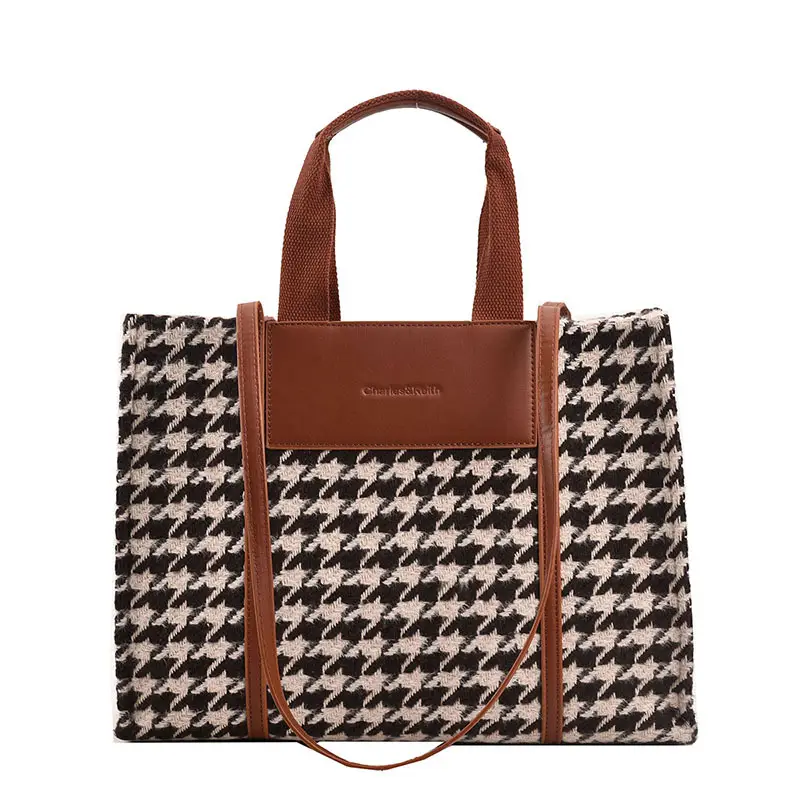 Houndstooth Fabric Shoulder Bag for Women 2025 - Image 9
