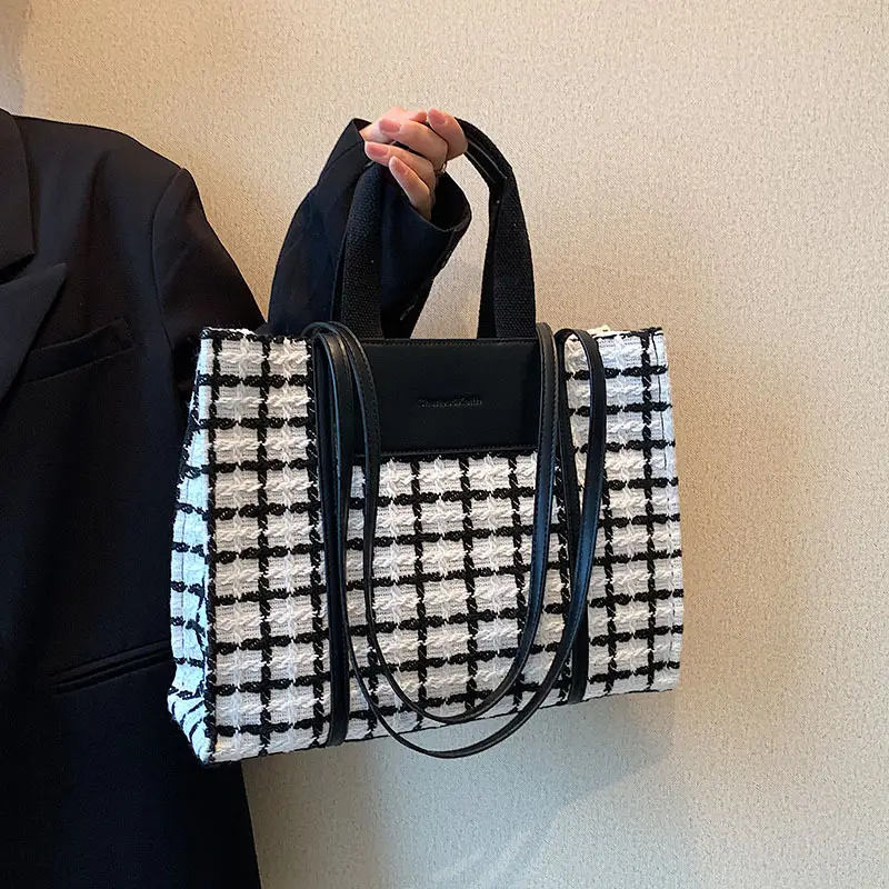 Houndstooth Fabric Shoulder Bag for Women 2025 - Image 4