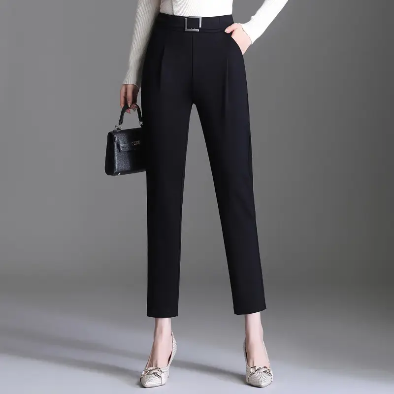 Black Women's High Waist Carrot Pants 2024 - Image 3