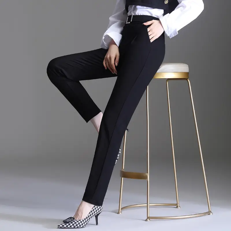 Black Women's High Waist Carrot Pants 2024 - Image 4