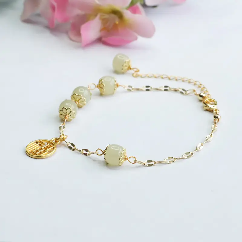 Golden Jade Lucky Charm Bracelet for Women — feature 5