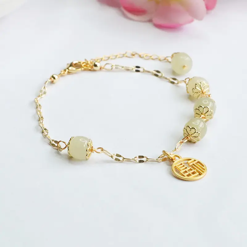 Golden Jade Lucky Charm Bracelet for Women — feature 4