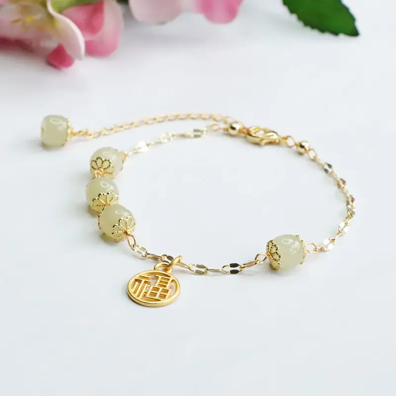 Golden Jade Lucky Charm Bracelet for Women — feature 6