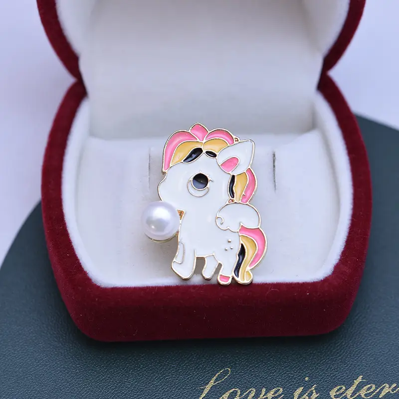 Gold Pearl Coral Pearl Brooch for Women