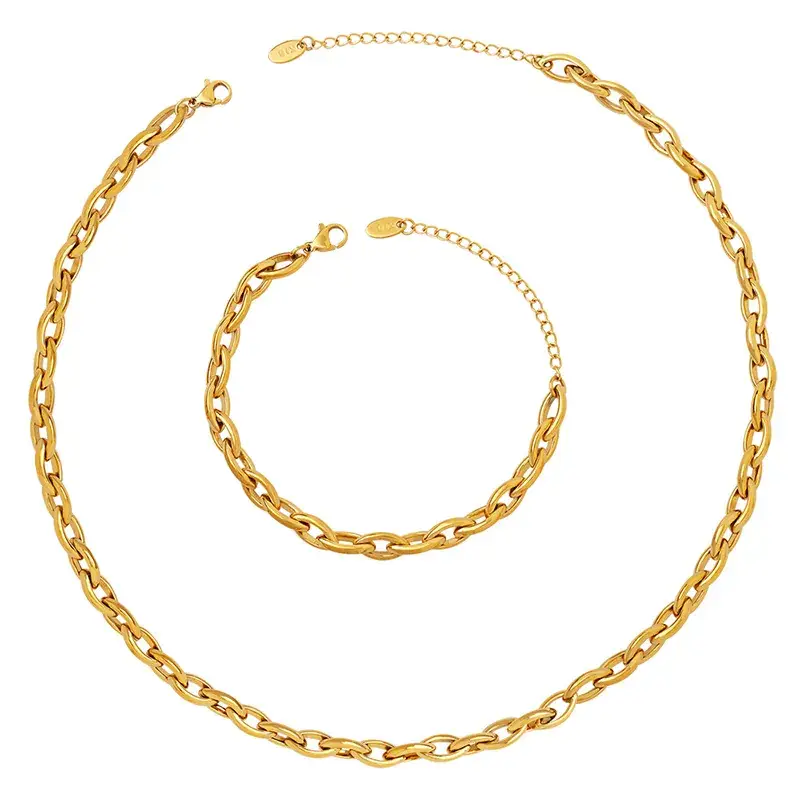European American Style Copper Jewelry Set with Thick Chain Bracelet - Image 7