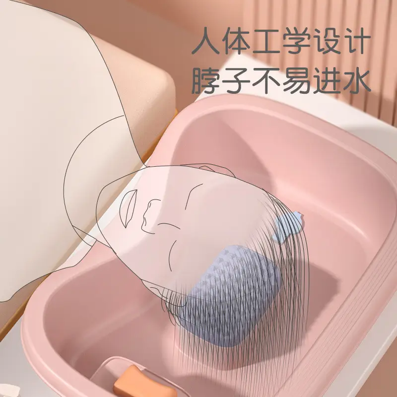 Mist Green Shampoo Basin for Pregnant Women Lying on Bed - Image 11