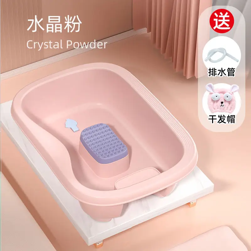 Mist Green Shampoo Basin for Pregnant Women Lying on Bed - Image 5
