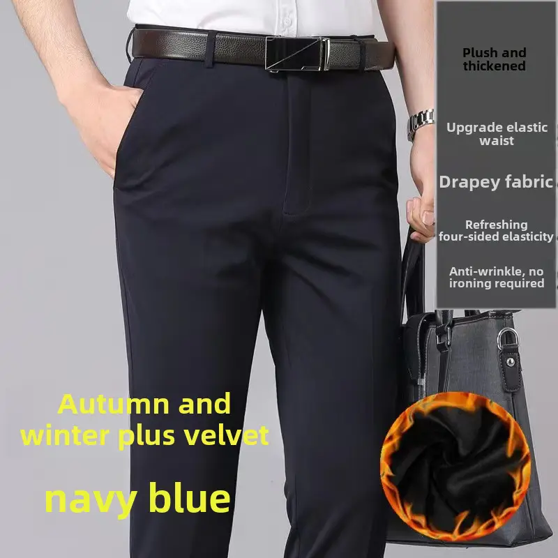 Men's Spring Autumn Stretch Pants Black Middle-aged - Image 66