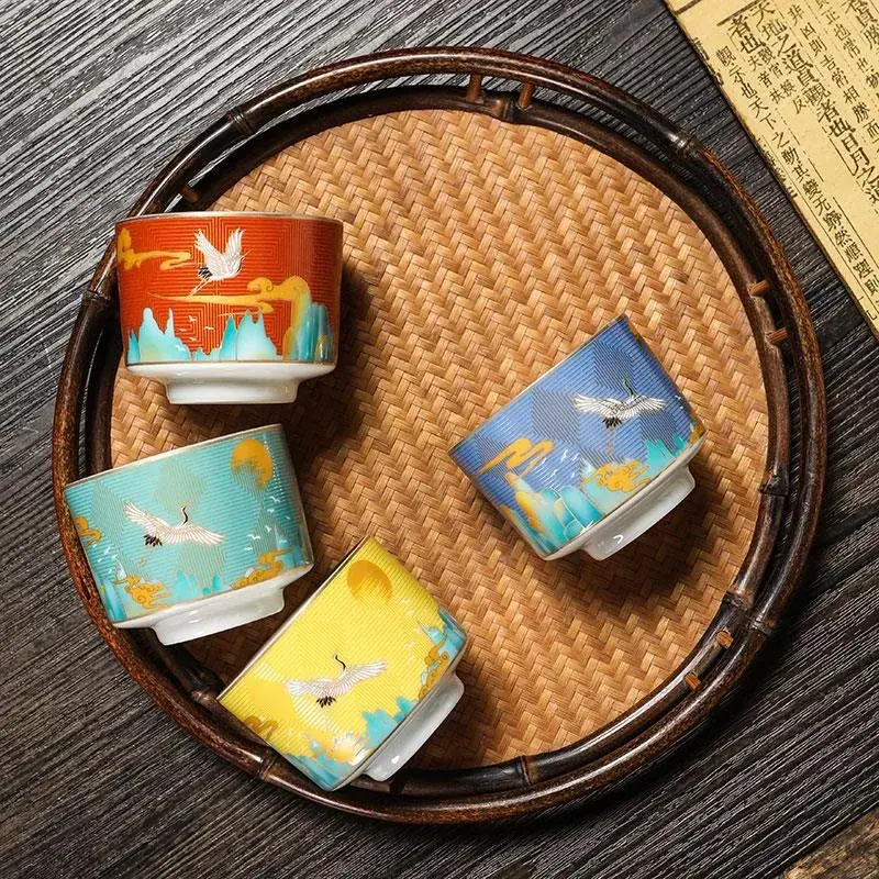 Silver Ceramic Tea Cups Set for Home Office - Image 7