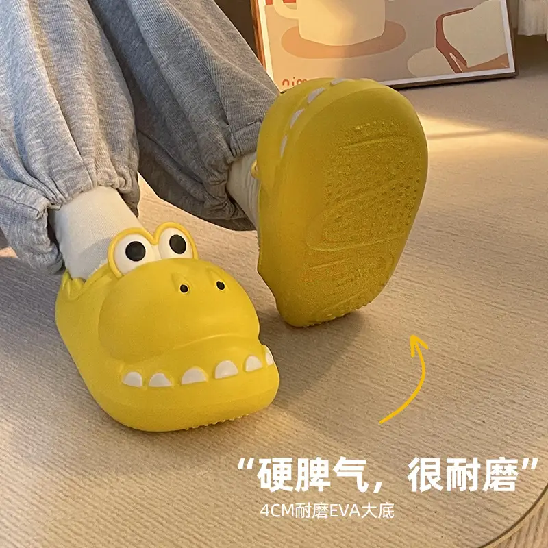 Nanbowan closed toe dinosaur cotton slippers women's winter poop feeling warm home outdoor waterproof couple cotton slippers men - Image 8