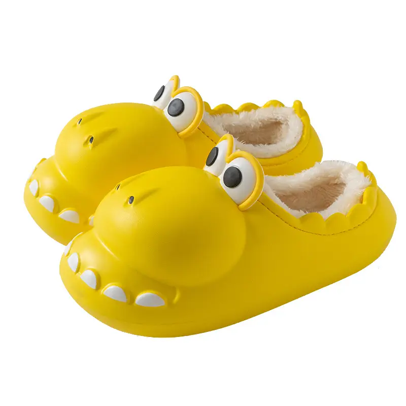 Nanbowan closed toe dinosaur cotton slippers women's winter poop feeling warm home outdoor waterproof couple cotton slippers men - Image 11