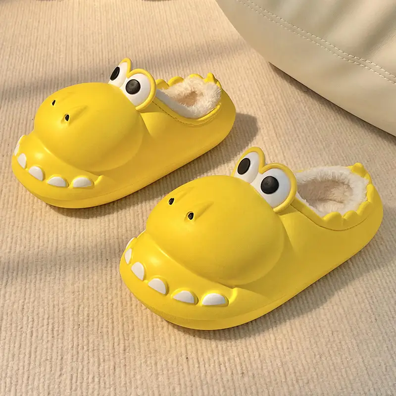 Nanbowan closed toe dinosaur cotton slippers women's winter poop feeling warm home outdoor waterproof couple cotton slippers men - Image 4