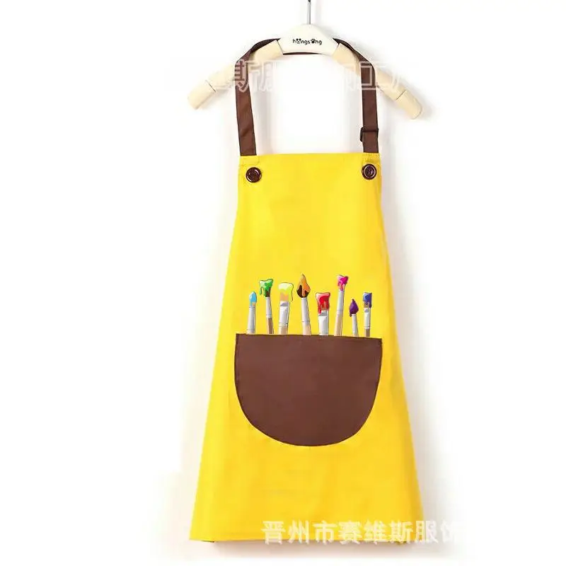 Children's Rainbow Painting Apron Sleeveless Protective Baby Cooking Wear - Image 11