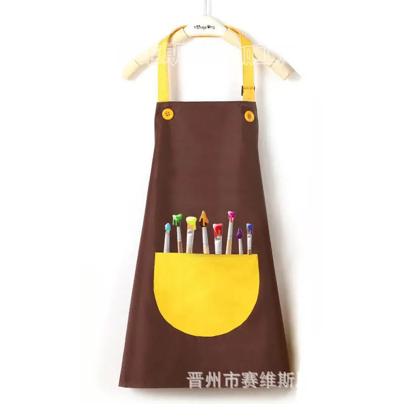 Children's Rainbow Painting Apron Sleeveless Protective Baby Cooking Wear - Image 12