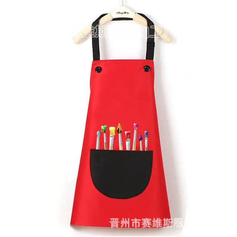 Children's Rainbow Painting Apron Sleeveless Protective Baby Cooking Wear - Image 13