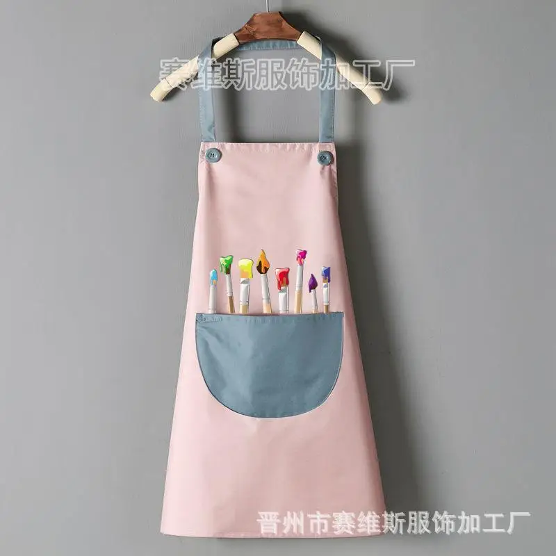 Children's Rainbow Painting Apron Sleeveless Protective Baby Cooking Wear - Image 14