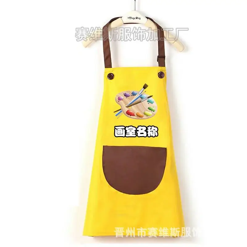 Children's Rainbow Painting Apron Sleeveless Protective Baby Cooking Wear - Image 3