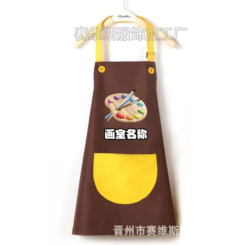 Children's Rainbow Painting Apron Sleeveless Protective Baby Cooking Wear - Image 4