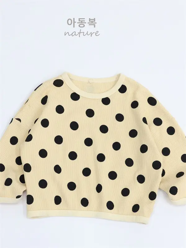 2026 Spring Girls Polka Dot T-Shirt Long Sleeve Korean Style Loose Fit - Image 7