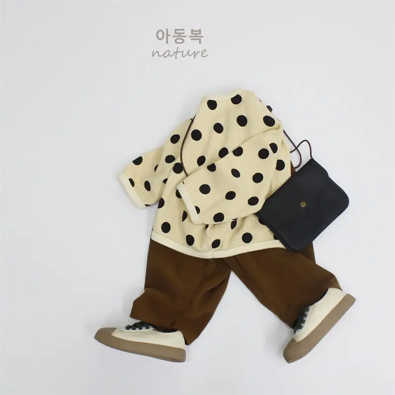 2026 Spring Girls Polka Dot T-Shirt Long Sleeve Korean Style Loose Fit — feature 11